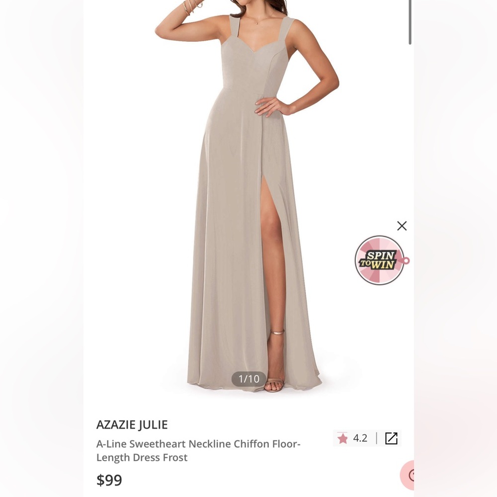 Azazie Julie Dress Sz 8 in Frost